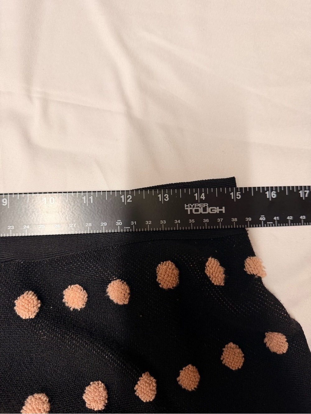 BCBG Maxazria Black Mini Skirt with Cream Polka Dot Preppy Skater Size Large - Picture 6 of 9